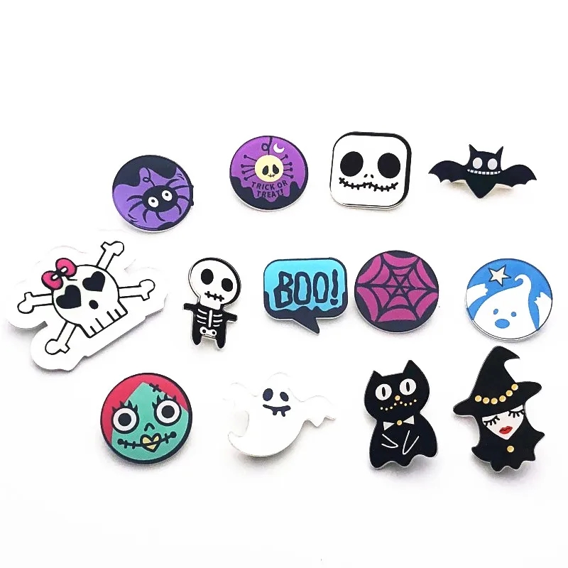 

1Pcs Lovely Cartoon Halloween Witch Jack Ghost Brooch Bacges Backpack Brooches Pins Clothing Acrylic Badges Icon Halloween Gift