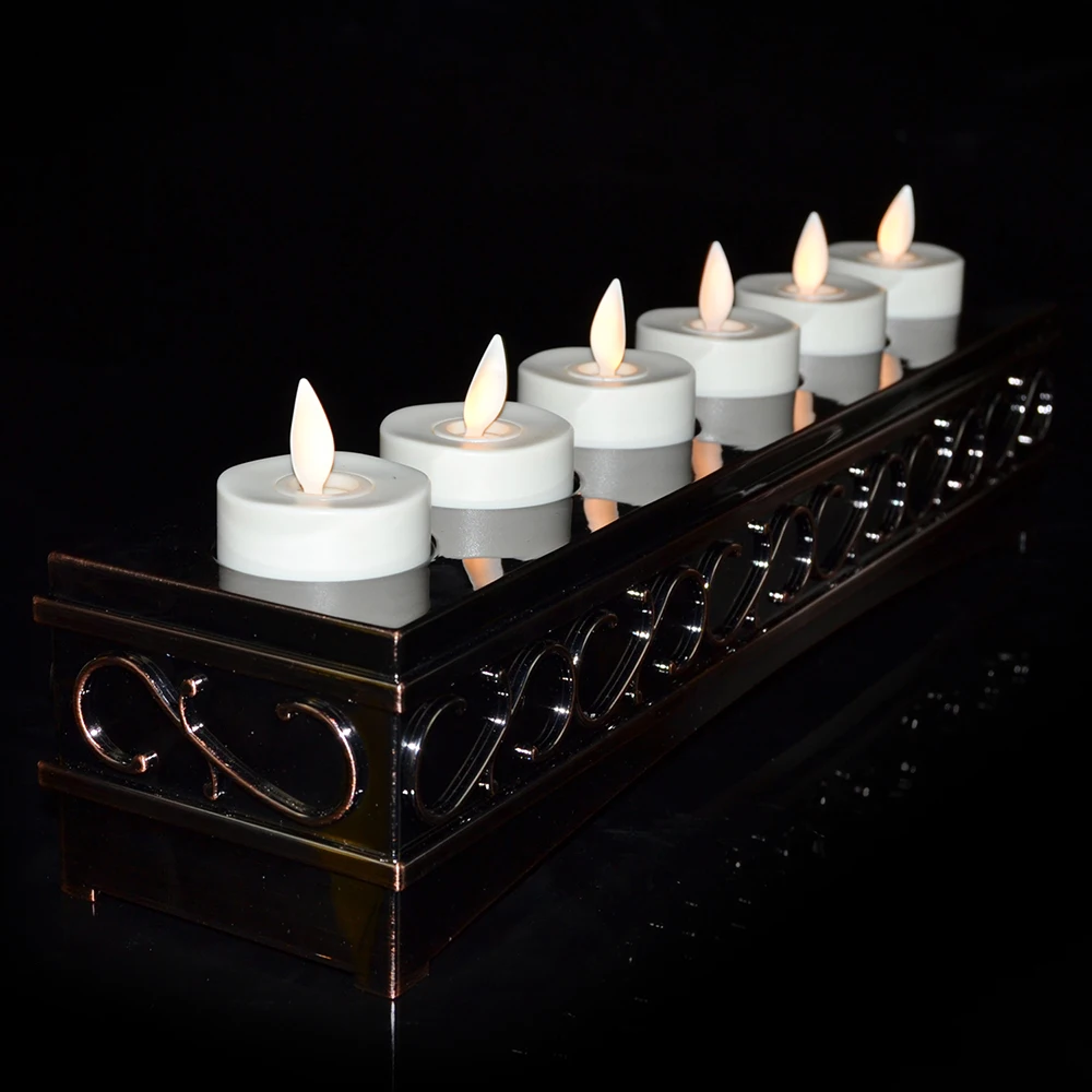 Luminara 6PCS Rechargeable Moving Tea Lights Flame Flickering LED
