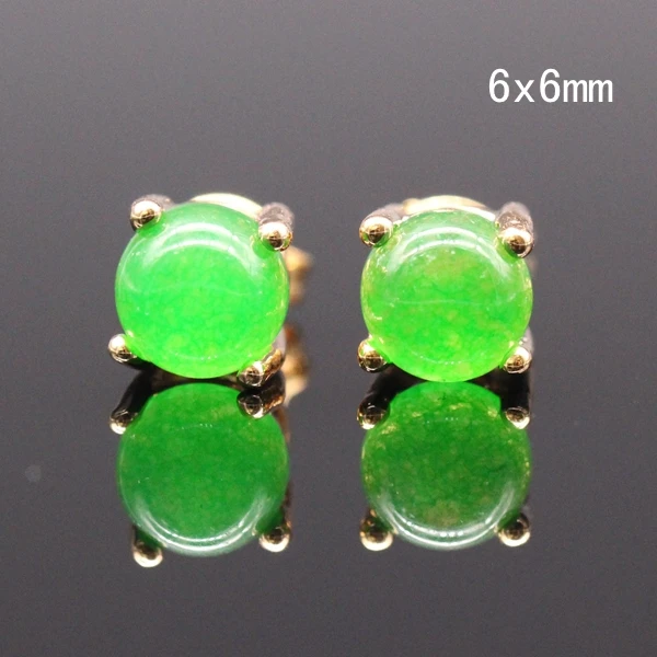 Clic Style Jinyao Jewelry Gold Color 6x6mm 7x5mm Round Green Clic Style Jinyao Jewelry Gold Color 6x6mm 7x5mm Round Green Stone Stud Earrings For Women In From Accessories On Aliexpress