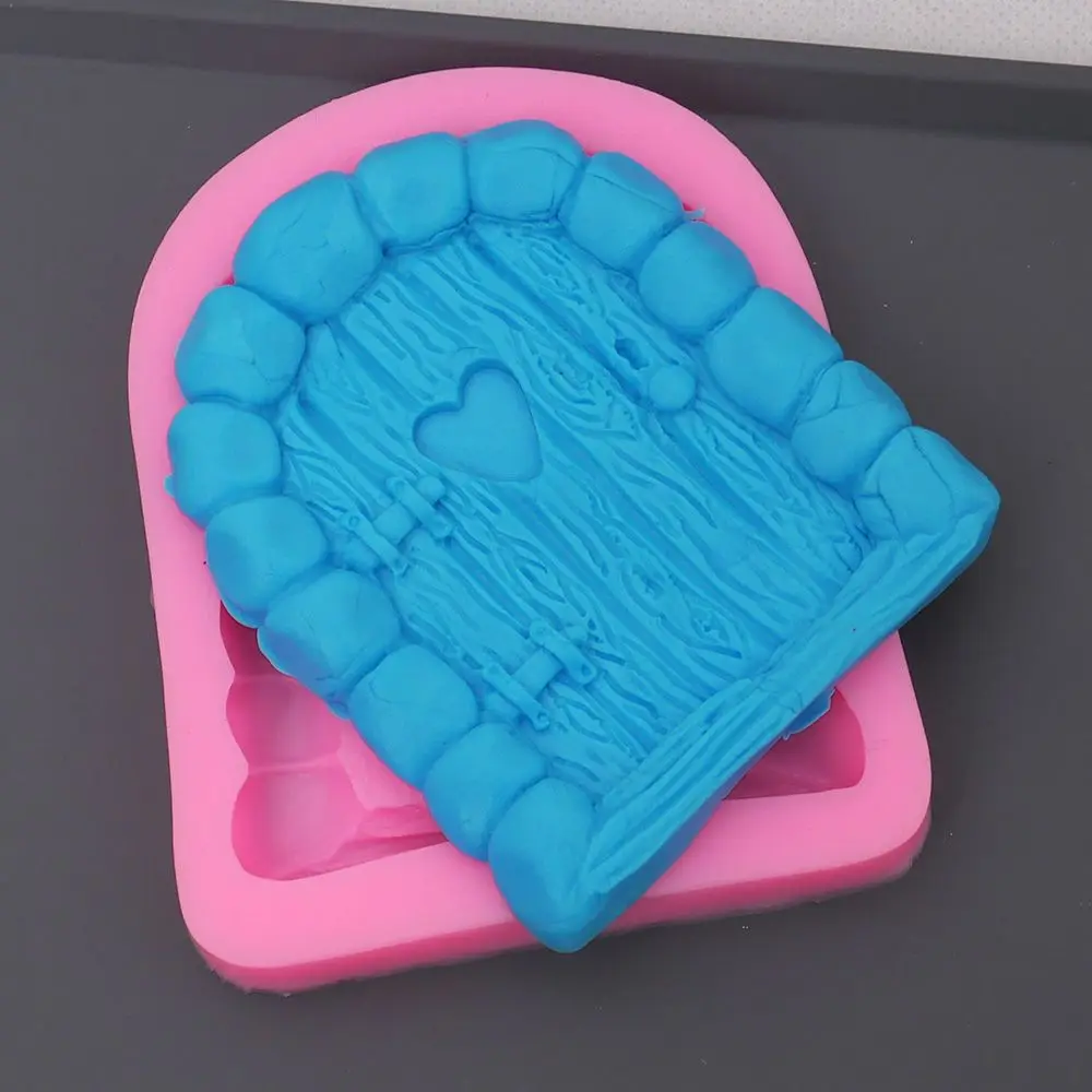 

Vintage Fairy Garden Home Door Silicone Chocolate Fondant Molds Craft Polymer Clay Cake Decorating Tools