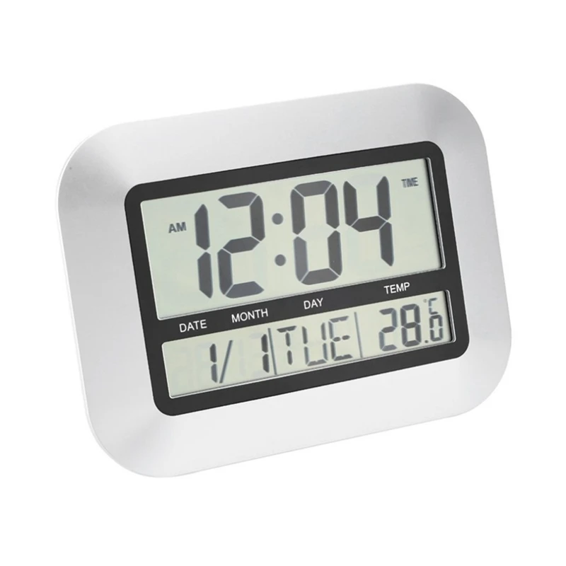 

High Accuracy Self Setting Digital Home Office Decor Wall Clock with Indoor Temperature Lcd Digital Temperature Meter Ts-H128Y