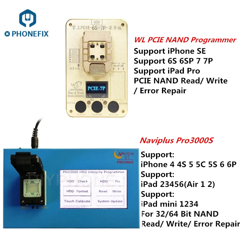 PHONEFIX WL PCIE NAND программатор Naviplus Pro3000S IP Box HDD SN чтение Ошибка записи ремонт инструмент для iPhone 4 5 6 6 S 7 7 P все iPad