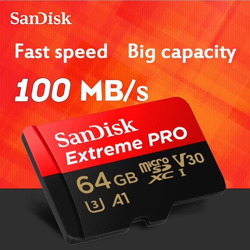 SanDisk Extreme Pro microSDHC/microSDXC New upgrade Memory Card microSD Card TF Card 100MB/s 32GB 64GB 128GB Class10 U3 A1 V30