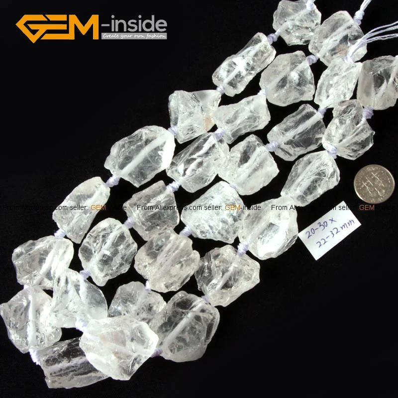 Gem-inside 20-30x22-32 мм 15 дюймов натуральный большой бисер произвольной формы необработанные кварцевые бусины для изготовления ювелирных изделий бисер «сделай сам» для ювелирных изделий