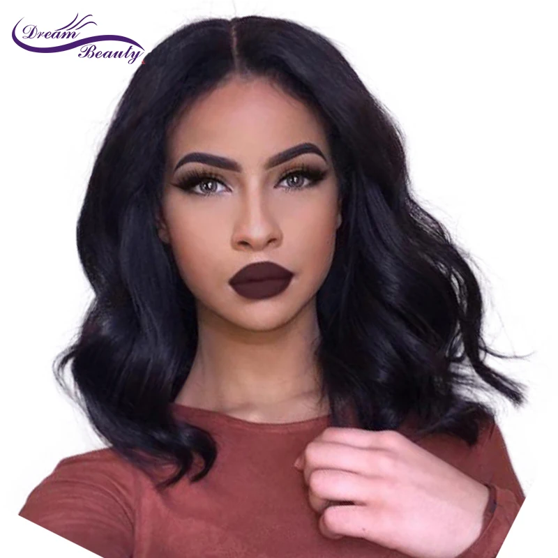 dream beauty Lace Front Human Hair Wigs For Black Women Body Wave Brazilian Non Remy Hair 150% Density Bob Wig Middle Part Wig body-wave : image dream beauty Lace Front Human Hair Wigs For Black Women Body Wave Brazilian Non Remy Hair 150% Density Bob Wig Middle Part Wig body-wave