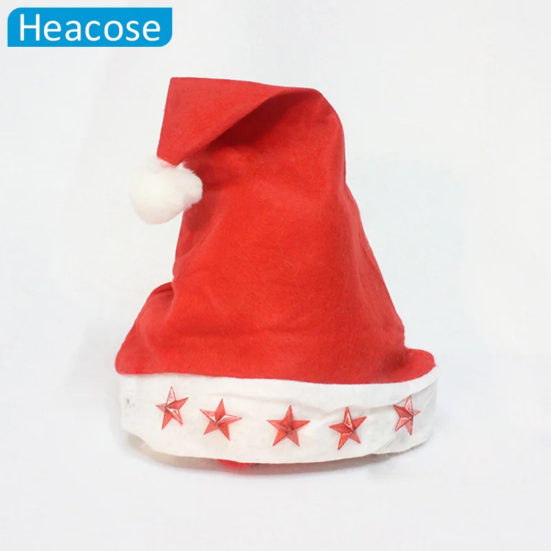 

Christmas LED Five-pointed star Christmas decorations New Year decoration for home party Merry Christmas gifts cap navidad