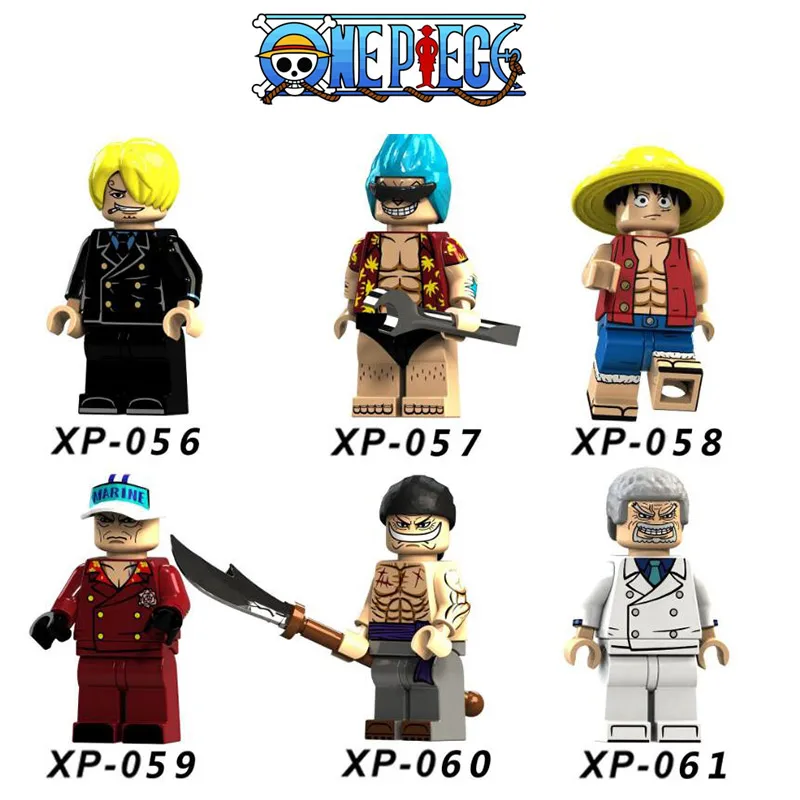 

6pcs One Piece Series Monkey D Luffy/Sanji/Edward Newgate Minifigured Building Blocks Figure Bricks Compatible With Legoings