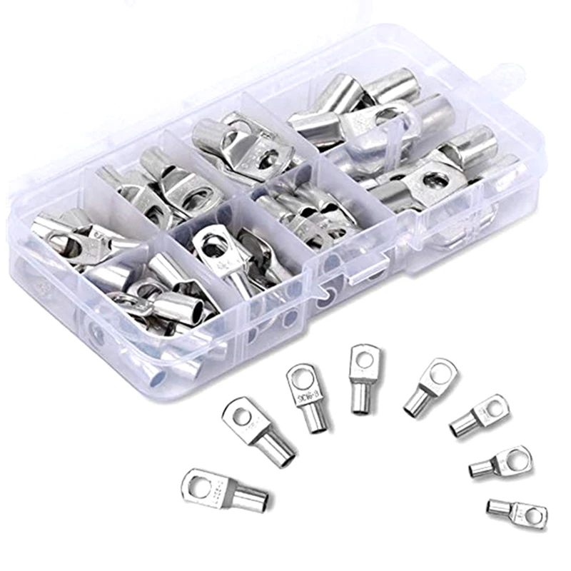 

60Pcs SC Series Bare Terminals Tinned Copper Lug Ring Seal Wire Connectors Assorted Kit CLH@8