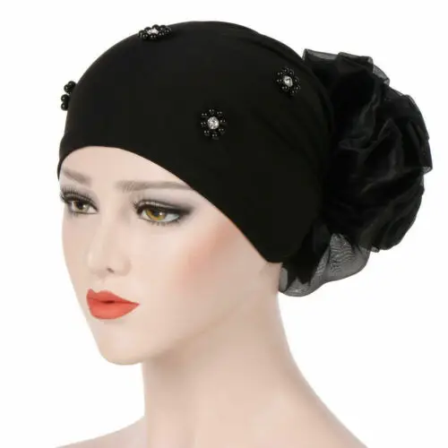 

Muslim Women Flower Hijab Cancer Hat Chemo Cap Hair Braids Hair Loss Head Scarf Turban Wrap Flower Head Cap Bandanas