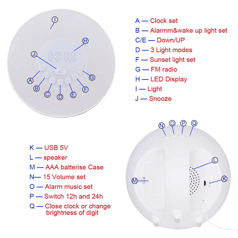 Восхода/захода солнца часы настольные с функцией комфортного пробуждения цифровой будильник с функцией рассвета отзывы Fm-радио электронные часы настольные с будильники цифровые светодиодные с функцией snooze