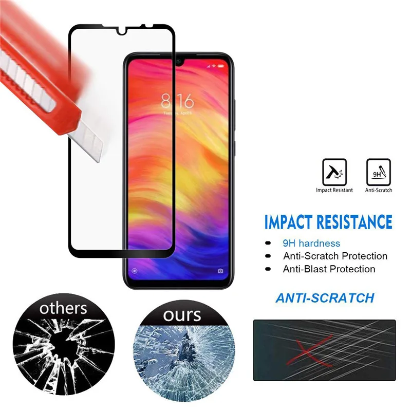 Защитное 3d стекло с полным покрытием для Xiaomi redmi note 7 6 pro 5 plus go s2 6a 4x|Защитные стёкла