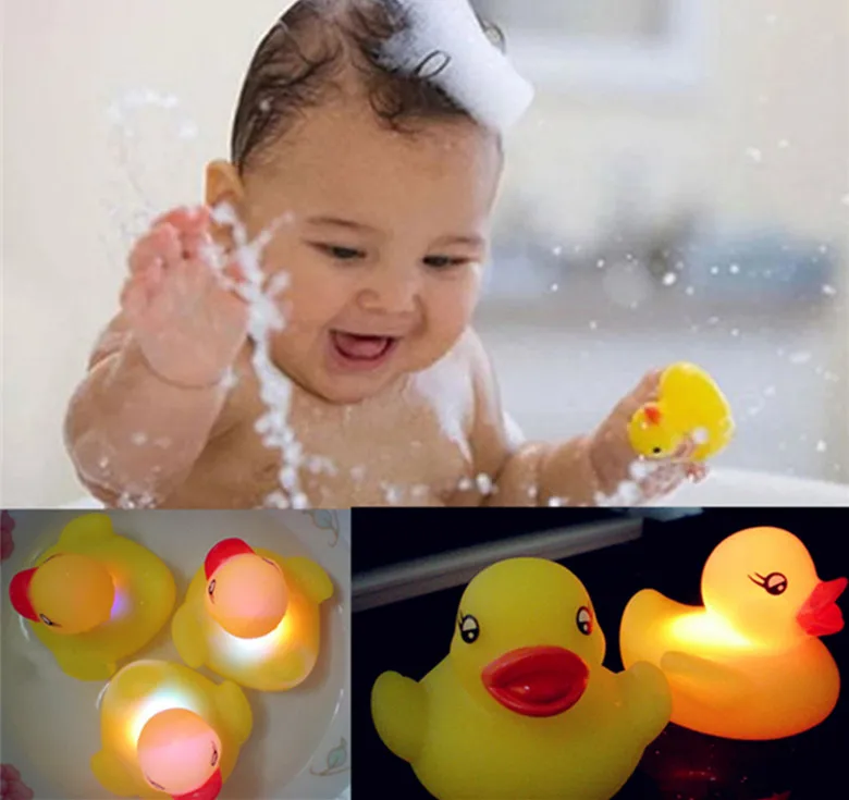 

Baby Bath Toys Rubber Duck Bath Flashing Toy Auto Color Changing Bathroom Toy Multi Color LED Lamp Kid Toys For Children Bath