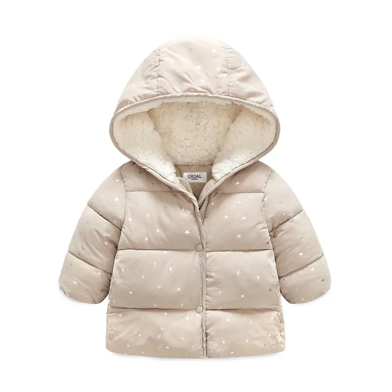 CROAL CHERIE 80-120cm Warm Fleece Hat Baby Winter Jacket And Coat For Boys Velvet Cotton Padded Hooded Kids Girls Jacket  (1)