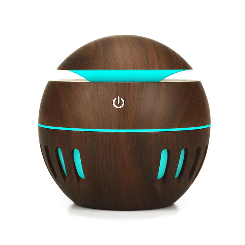 

130ML Ultrasonic Humidifier 7 LED Colorful USB Intelligent Induction Wood Grain Humidifier Aromatherapy Light for Home Office