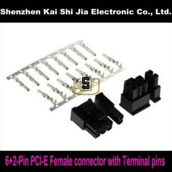 

Free shipping 50sets 6+2Pin Female PCI-Express PCIe Connector with 400PCS Terminal pins Plug - Black