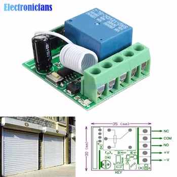

433MHz 315MHz Wireless Relay Switch Module DC 12V 1 Channel RF Remote Control Switch Heterodyne Receiver Module