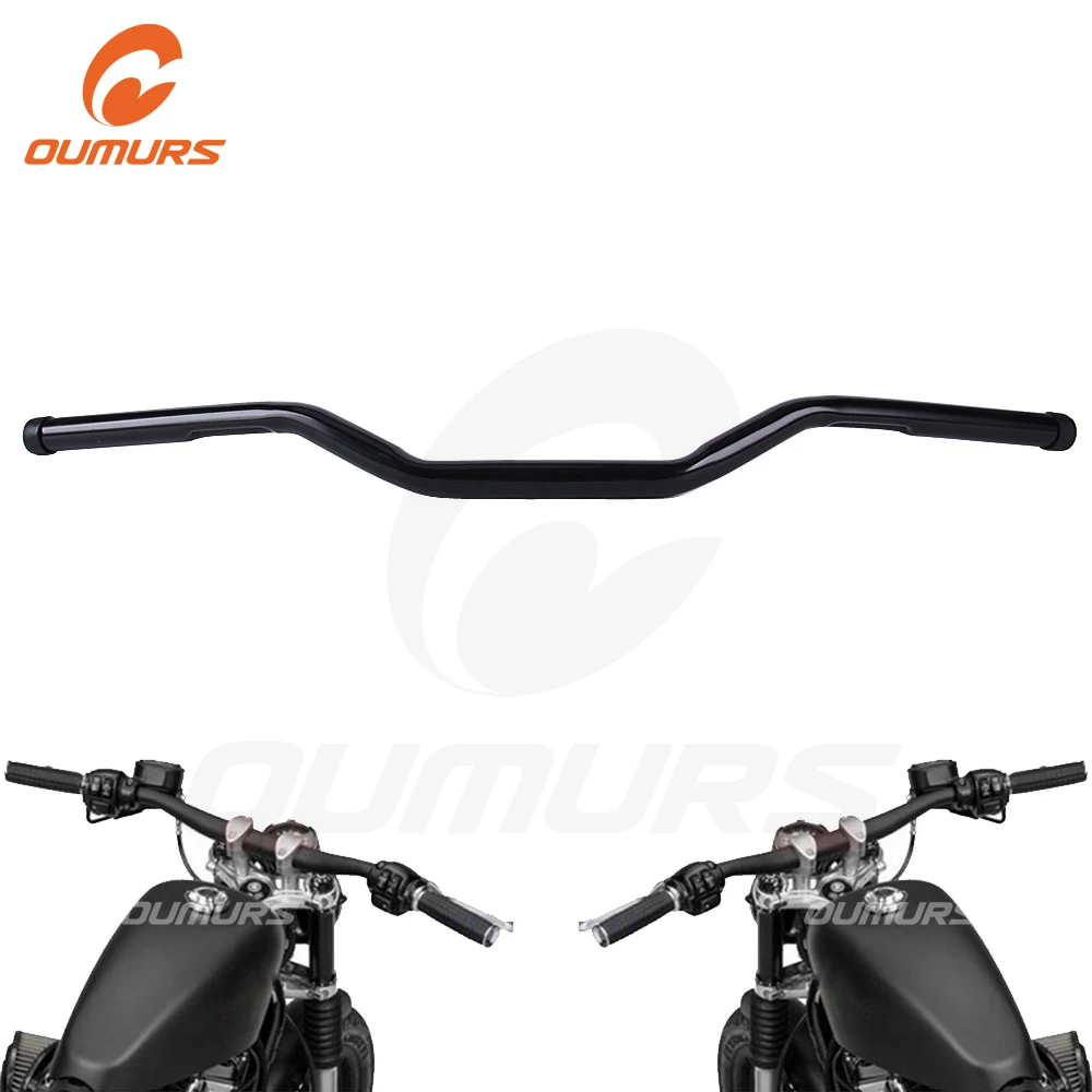 OUMURS руль мотоцикла 1 &quot25 мм рукоятка черный хром для Harley Sportster XL883 1200 Yamaha Kawasaki Suzuki Ducati|Рычаги управления и