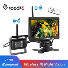 Podofo Gebaut-in Wireless IR Nachtsicht Wasserdichte Rückansicht Back up Kamera System + 7