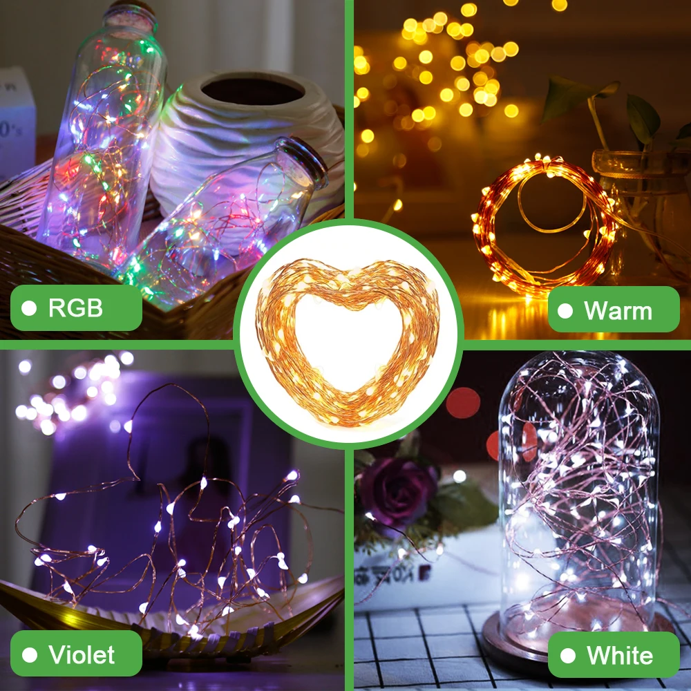 

B2OCLED 10M 5V LED USB Copper Light String Christmas Light Holiday String Light Fairy Tale Christmas Party Home Lighting Outdoor