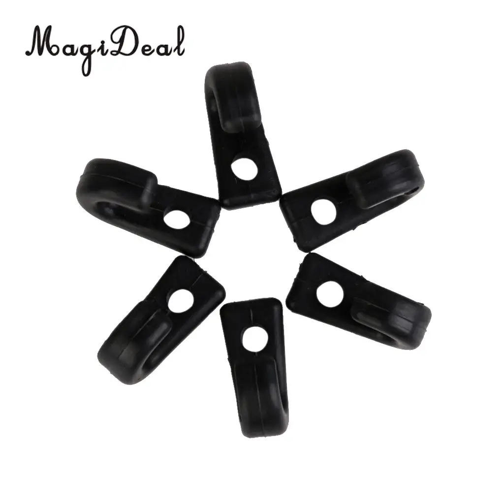 MagiDeal Hot Sale 6Pc Nylon Single Hole Lashing J-shaped Hook for Bungee Kayak Canoe Paddle Board Outfitting Rigging Replacement