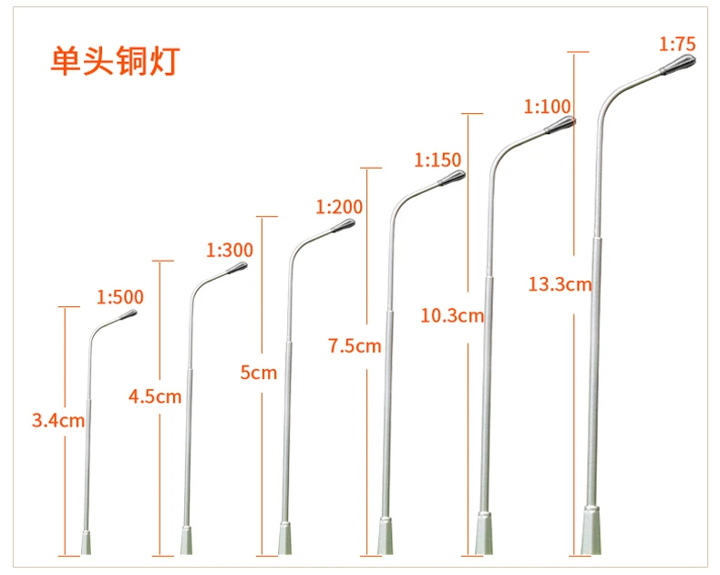 10 шт Модель Железнодорожный станционный фонарь Post уличные фонари 1: 75/100/150/200/300/500 светодиодный для напряжения тока 3V 7MA