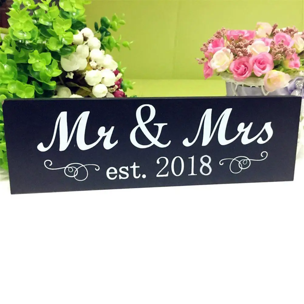 

Mr & Mrs 2018 Sign Wood Wedding Wall Decor Sweetheart Table Decorations Wedding Shower Gifts Wedding Anniversary Photo Props Pa
