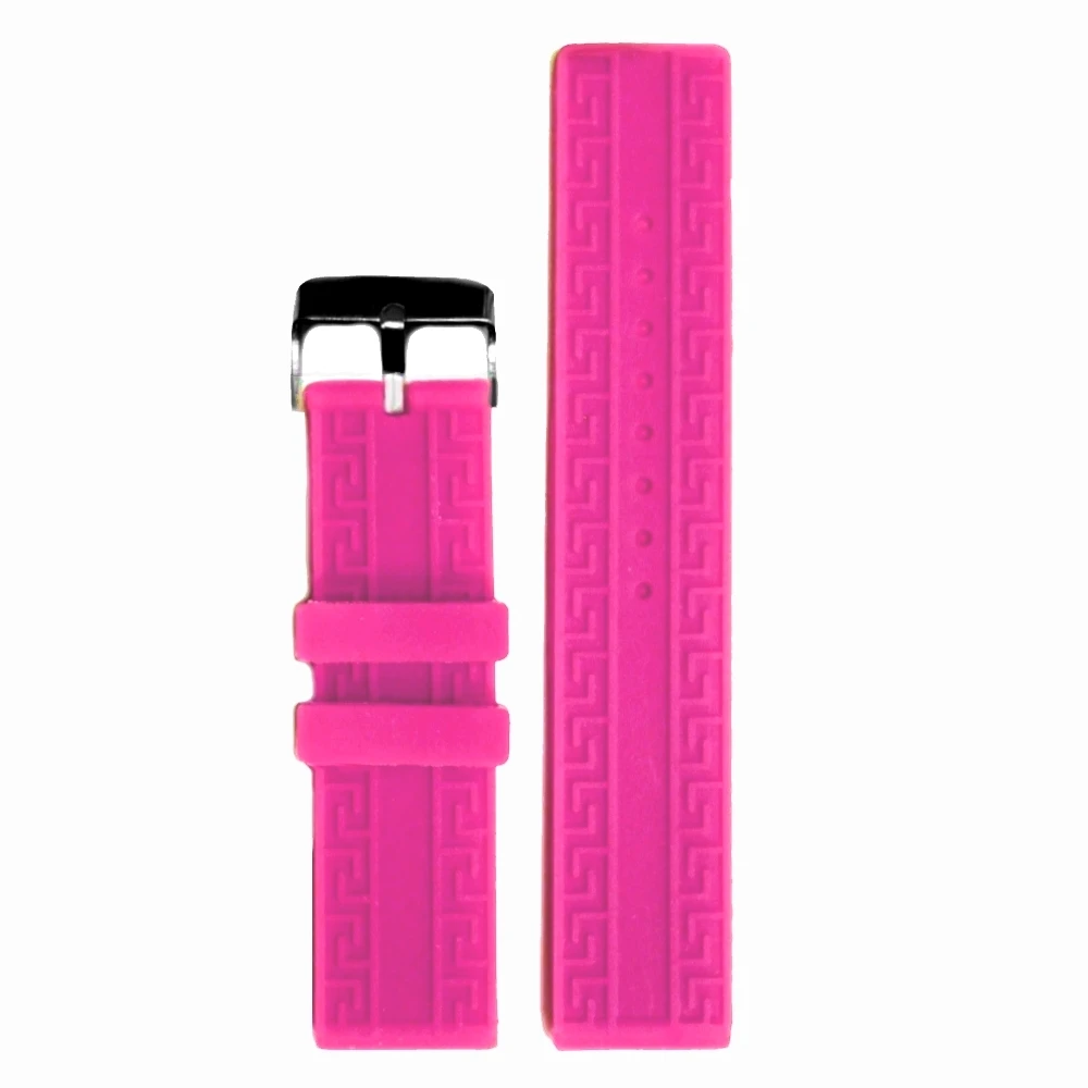 

20mm Deep Pink Color Silicone Jelly Rubber Ladies Watch Band Straps WB1064R20JB