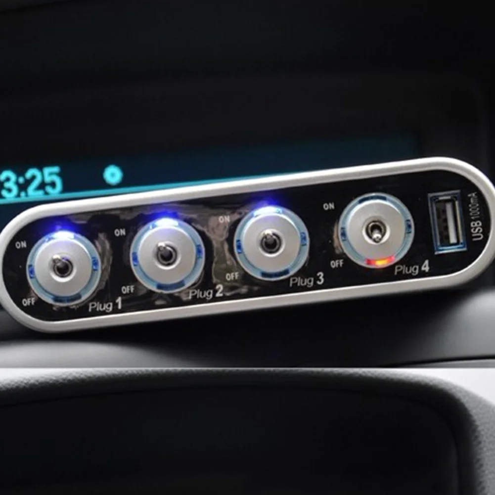 Разветвитель автомобильного прикуривателя 4 порта в 1 USB порт 12 В/24 Н|cigarette lighter socket