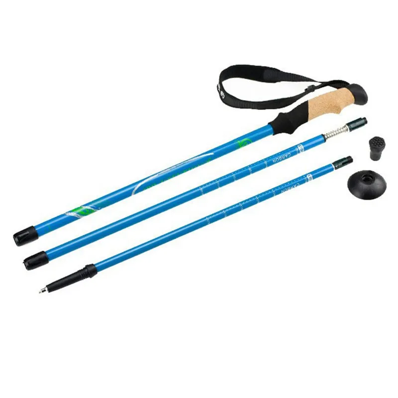 Ultraligero palos nórdicos fibra de carbono Trekking, senderismo telescópicos escandinavo bastones senderismo equipo