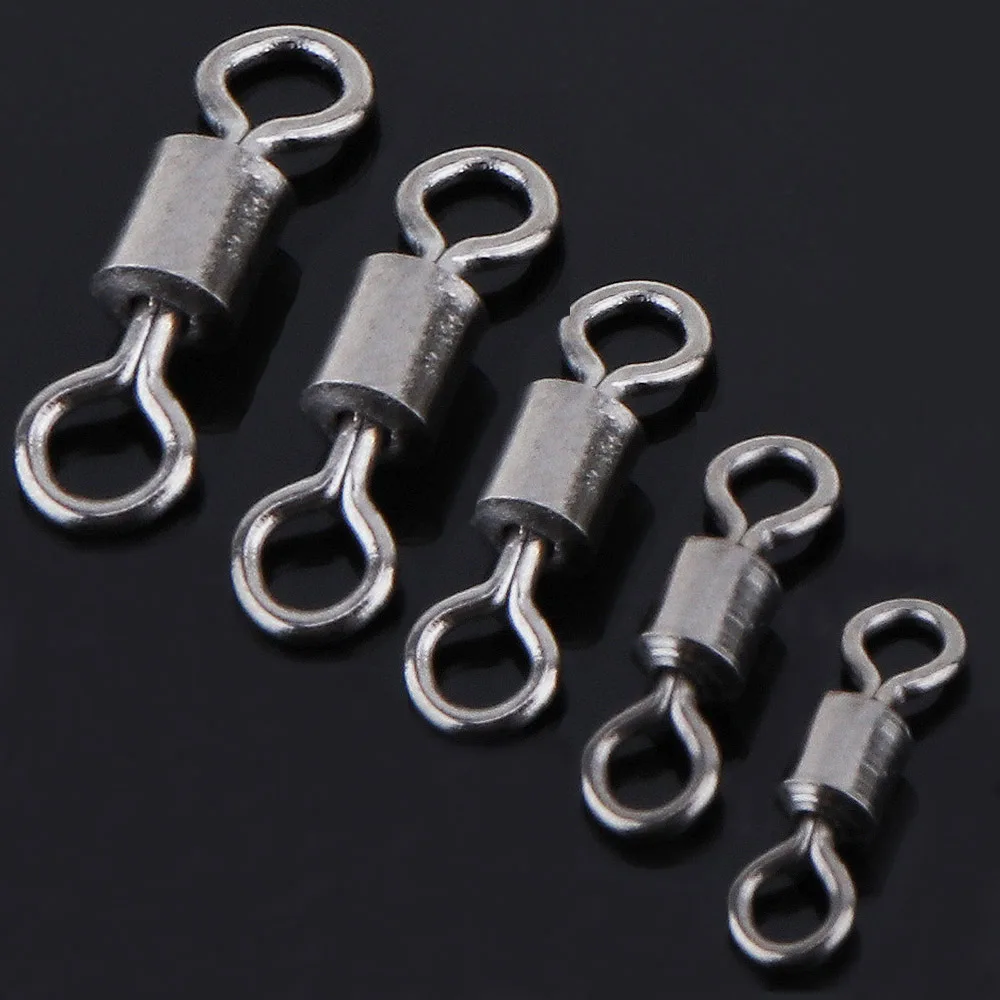 50pcs Black Color 12 High Tensile 8 Shape Barrel ball Bearing Fishing