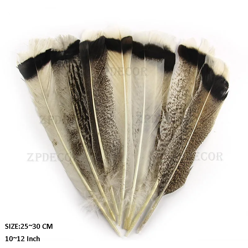 

wholesale 10~12 Inch 25~30 CM Turkey Feather white Flat