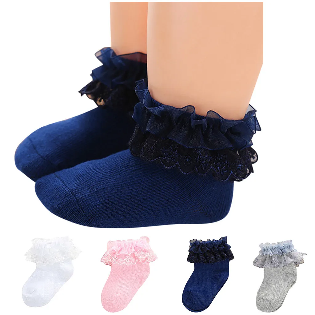 Newborn Baby Princess Girls Cotton Socks Cute Lace Ruffle Frilly Ankle Socks Hot
