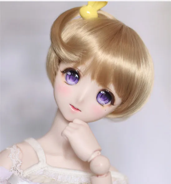 Bjd Doll Wigs High Temperature Wire Bob Haircut Short Hair For 1 4