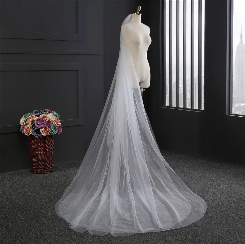 white & Ivory Wedding Veil 