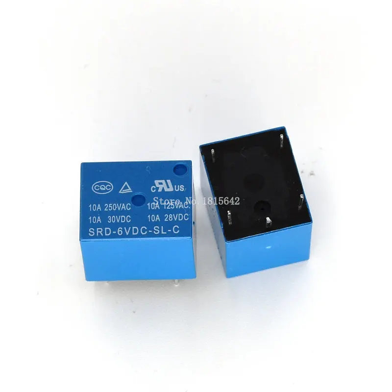 5 шт. реле SRD-05VDC-SL-C SRD-03 05 06 09 12 24 12VDC-SL-C 5PINS 3V 5V 9V 6V 24V 12V высококачественный 10A 250VAC 5 pin-код