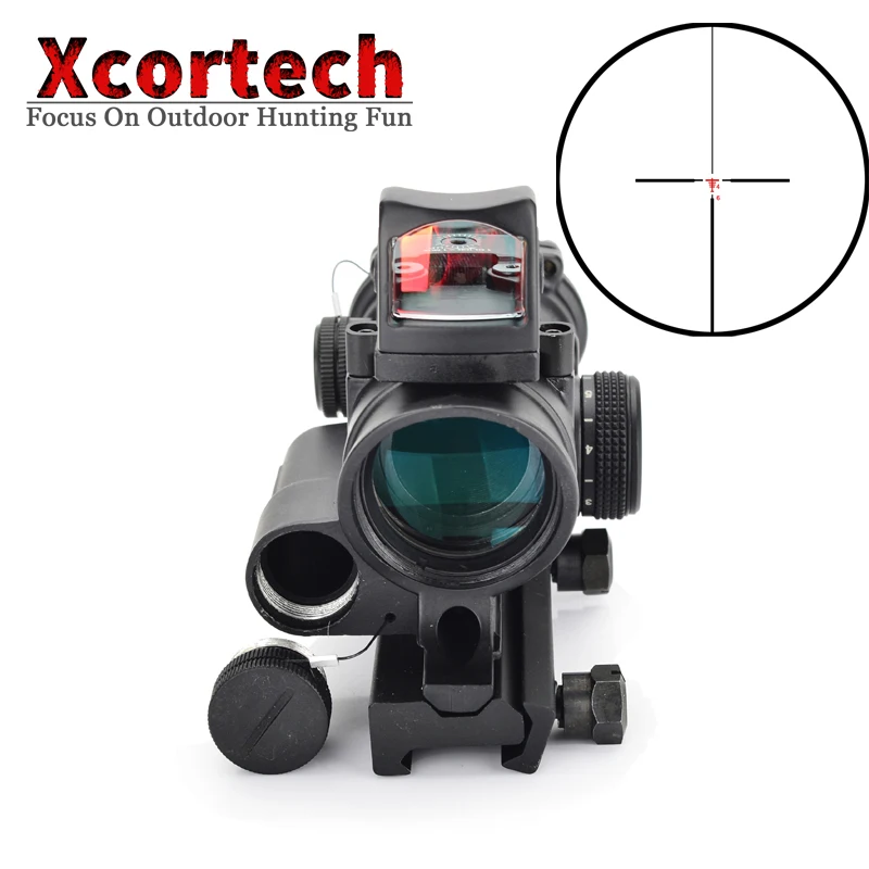 Тактический Оптический Прицел ACOG 4x32 с красной подсветкой прицел сеткой