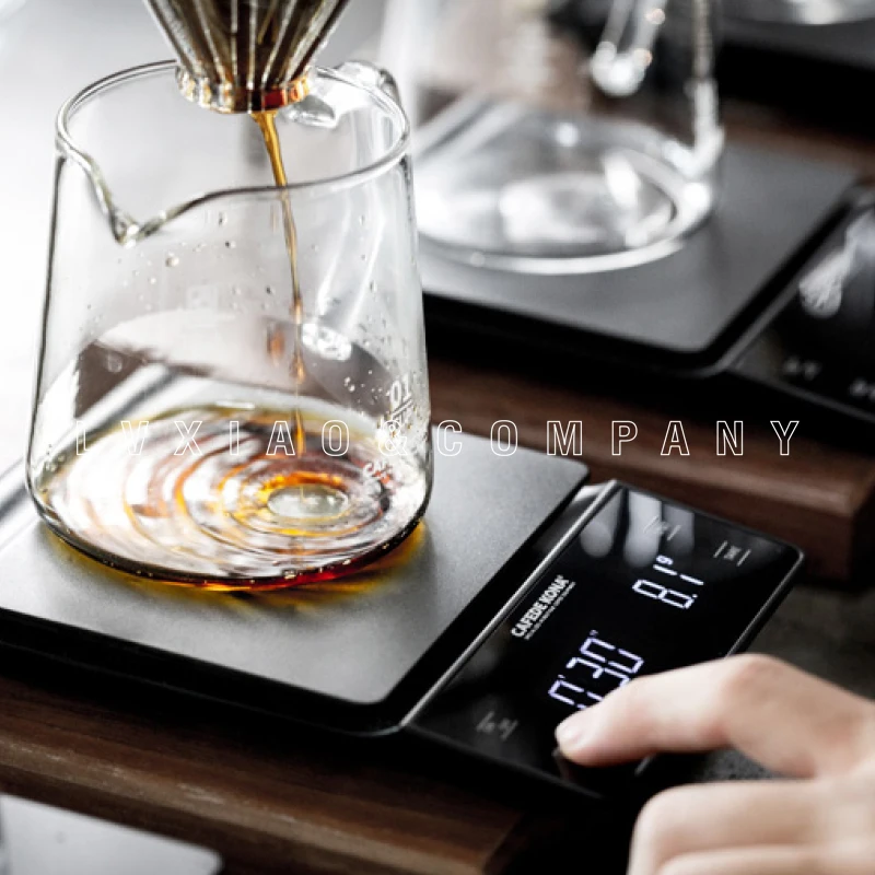  CAFEDE KONA Digital Kitchen Scale 3kg/0.1g Electronic Scale with Timer Coffee Drip Scale household  - 33001466478