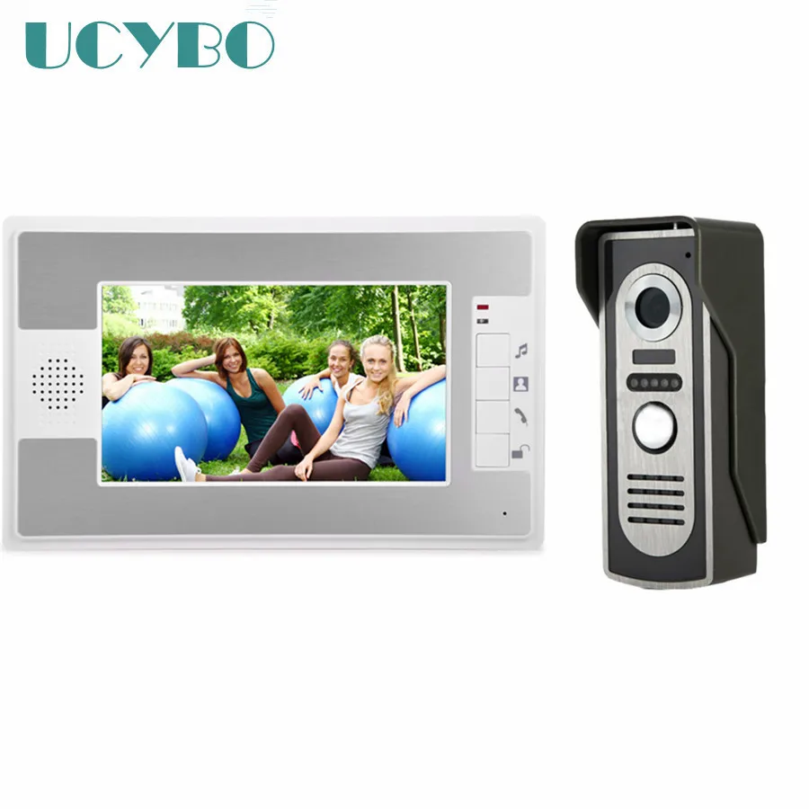 

7" Wired Video Intercom video door phone doorphone doorbell intercom system for home apartment W/ waterproof IR door camera