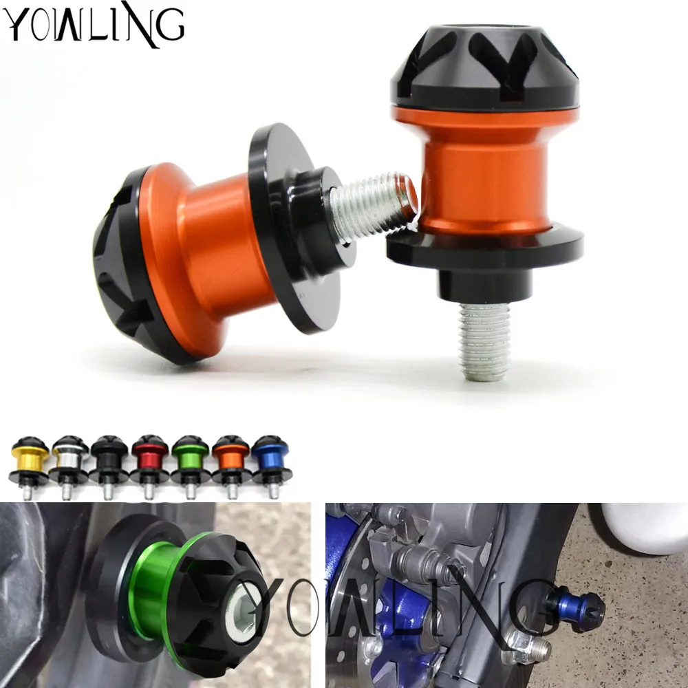 2pcs 10mm Orange Motorcycle Stands Screws Swingarm Spools Sliders For KTM RC125/200/390 125/200/390 DUKE 690 950 990