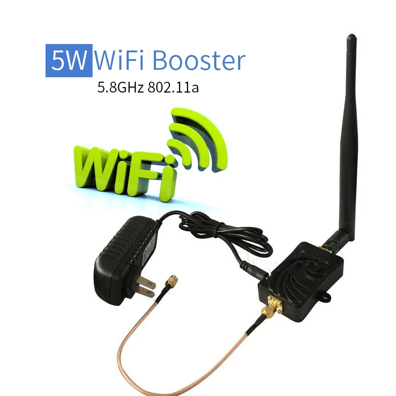 

Quality 5.8GHZ 5W Wifi Wireless Broadband Amplifier WAN Router Bluetooth Power Range Signal Booster For Wifi Router