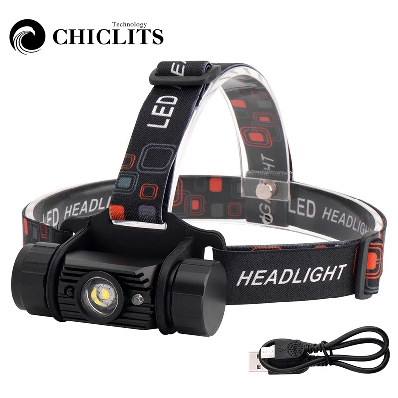 Waterproof Rechargeable USB Sensor Head Torch Light LED Headlamp Headlight