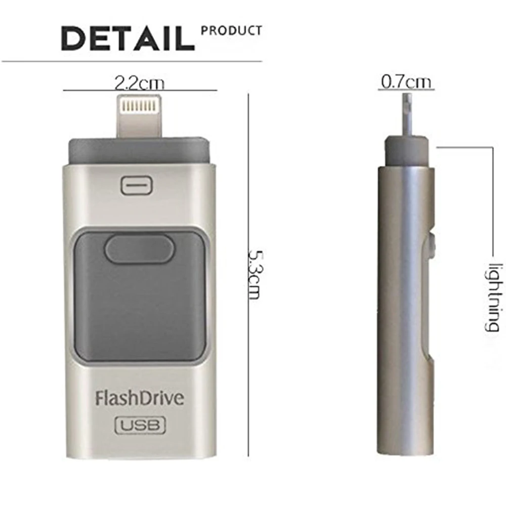 3-в-1 OTG флеш-накопитель USB 3,0 U диск Memory Stick хранения адаптер USB флэш-накопитель для iPhone и Android сотовый телефон к компьютерам(128 г