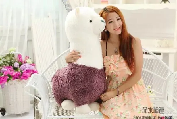 Большой милые плюшевые овец игрушка Творческая Бог Зверь кукла фиолетовый альпака игрушка подарок около 70 см 0184