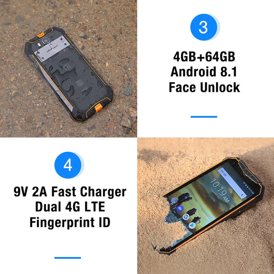 Ulefone power 3 IP68 Водонепроницаемый helio P23 мобильный телефон Android 8 1 5 7 &quotFHD + безрамочный