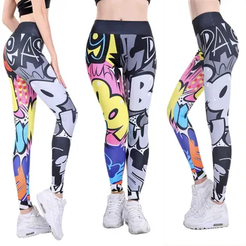 

2019 Women Sexy Pants Sports Legging Workout Running Training leggings Letter Print Push Up Slim Comfortable Gym Wear