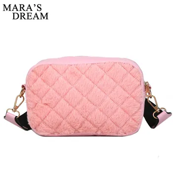 

Mara's Dream Casual Women Soft Pu Leather Handbag Female Solid Plaid Shoulder Messenger Bags Larger Size Winter Flap Women Bag