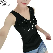UHYTGF2018 Модный летний женский свитер с бриллиантами без рукавов трикотажный Camis тонкий с бретелькой на шее сексуальное без бретелек свитера женский жилет 319