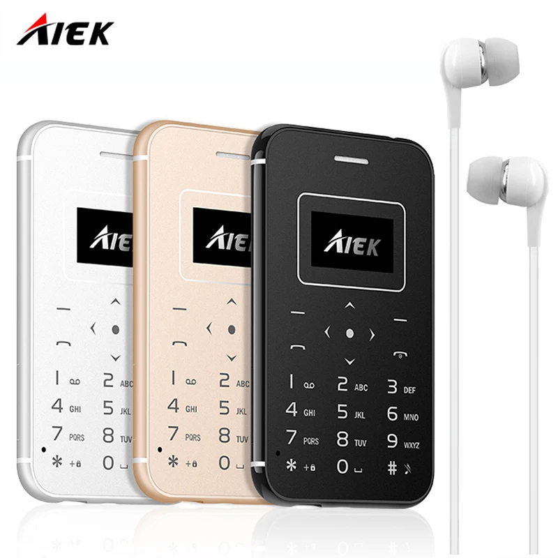 2017 AIEK AEKU X8 Ultra Thin Card Mobile Phone Mini Pocket Students Personality Children Phone PK