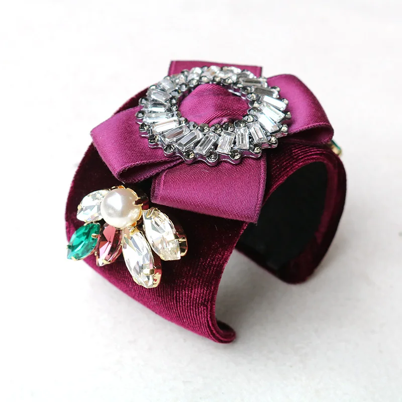 Барокко Шарм винтажные металлические браслеты для запястья для женщин насекомое Кристалл Стразы открытые широкие манжеты браслеты свадебные ювелирные изделия