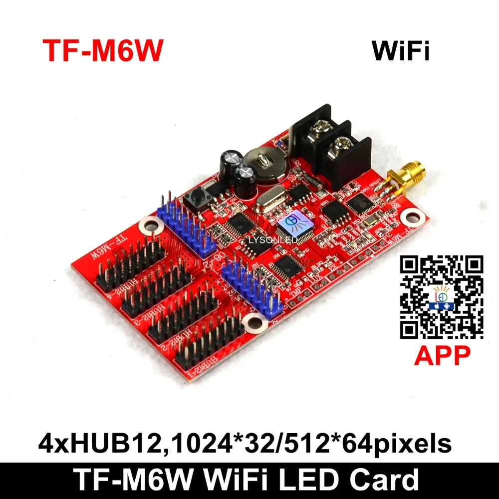 2 шт./лот LongGreat TF-M6W WiFi светодиодный дисплей управление карты 512x64 пикселей, один и светодио дный два цвета LED Вывеска